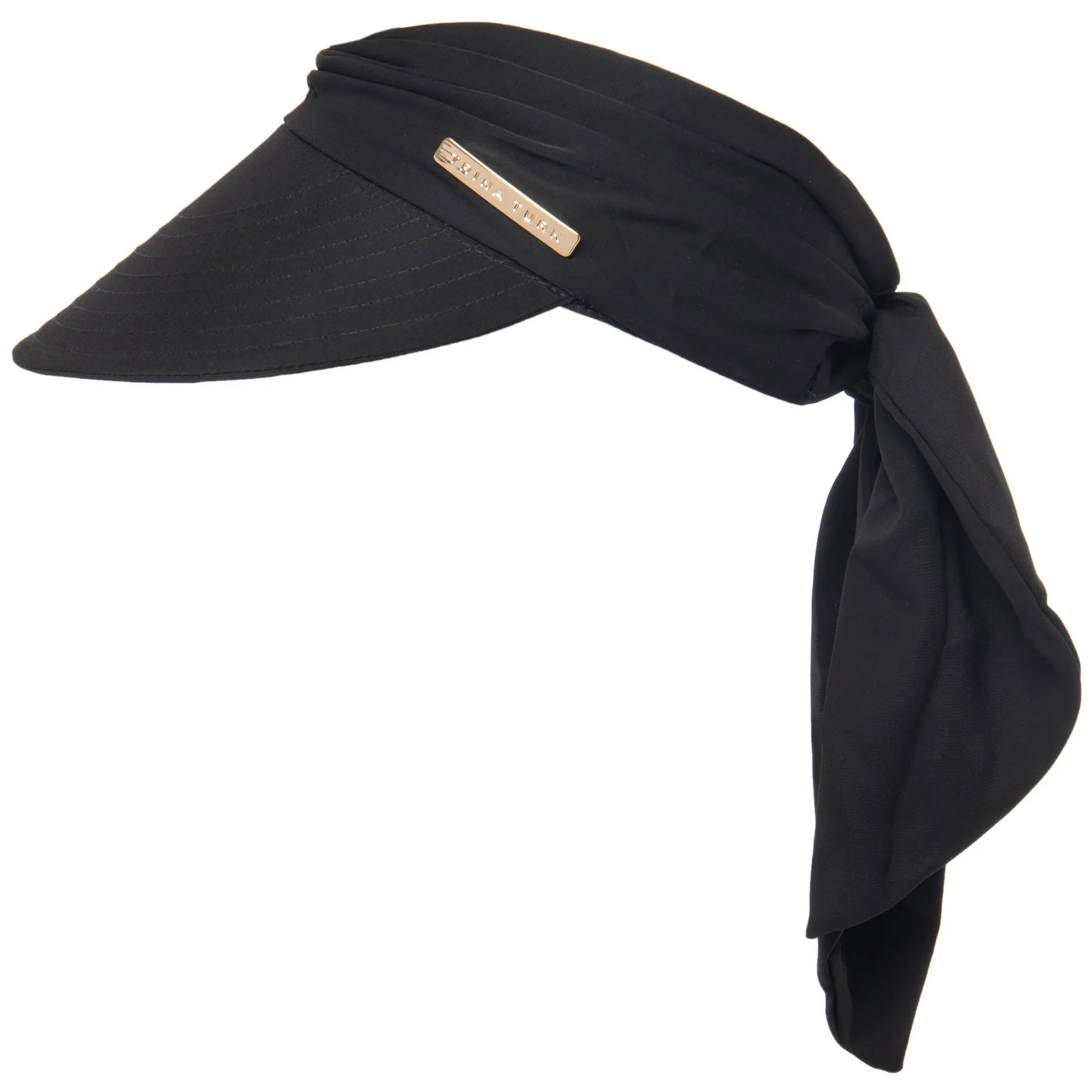 Trina Turk Black Brim Classic‎ Baker Cap Trina by Trina Turk Palo High Crown Straw Visor - QVC.com main image 2