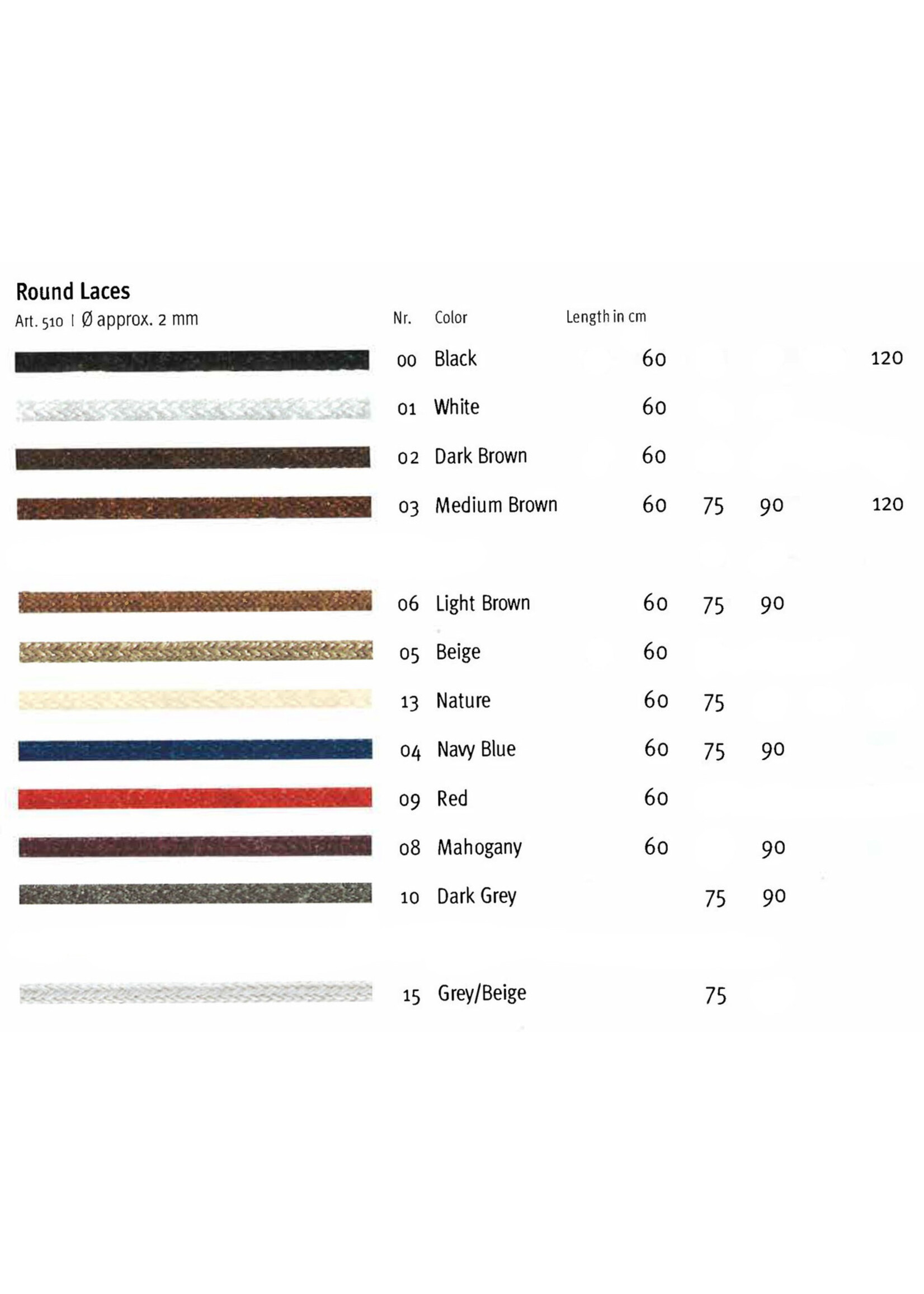 Pedag Round Shoe Laces (Art 5525)