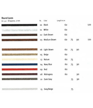 Pedag Round Shoe Laces (Art 5525)