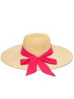 San Diego Hat PBL3096 Women's Woven Paper Floppy W/ Scarf Bow Trim