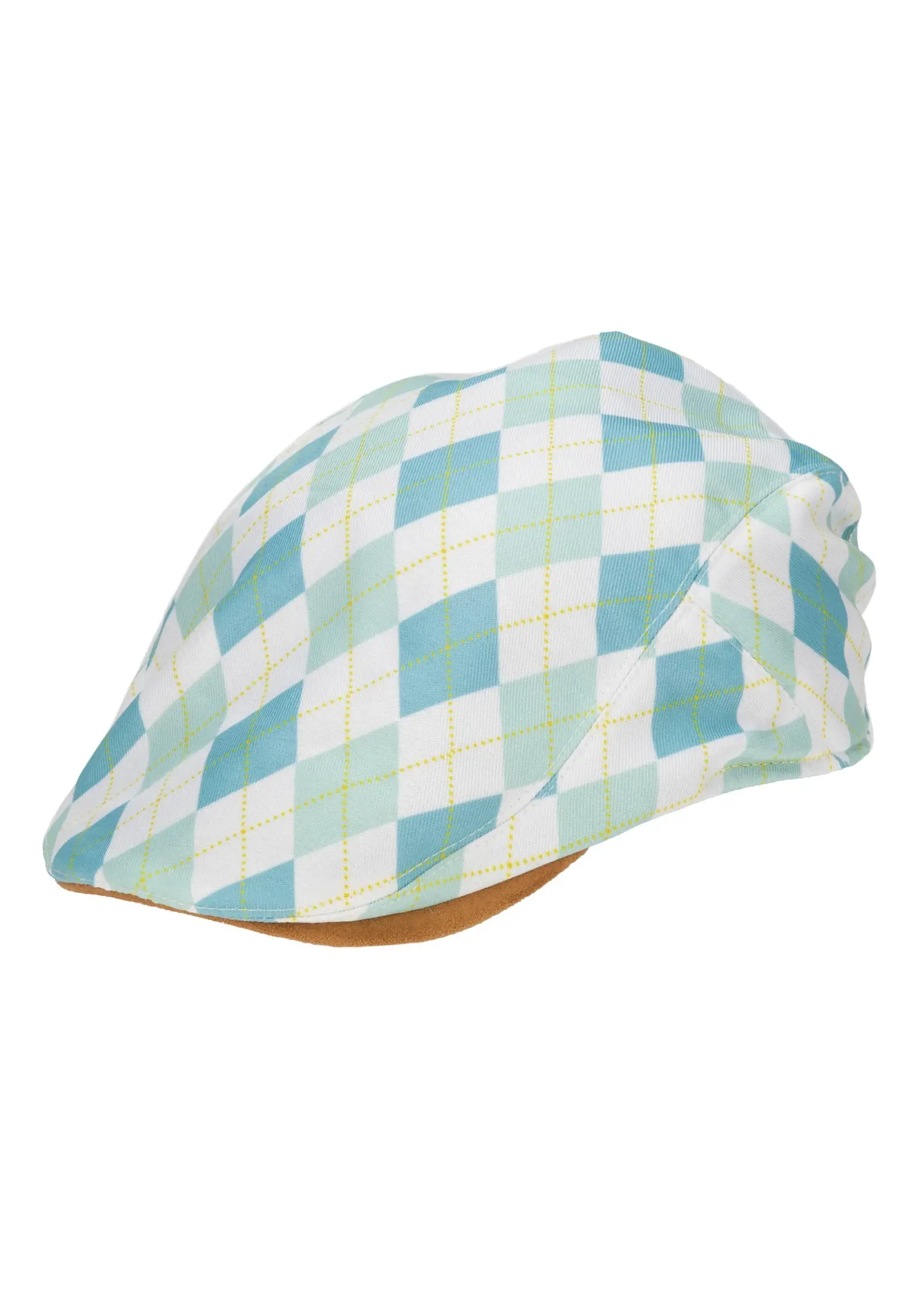 San Diego Hat Kids Cut and Sew Drivers Cap with Plaid Golf Print and Faux Suede Brim