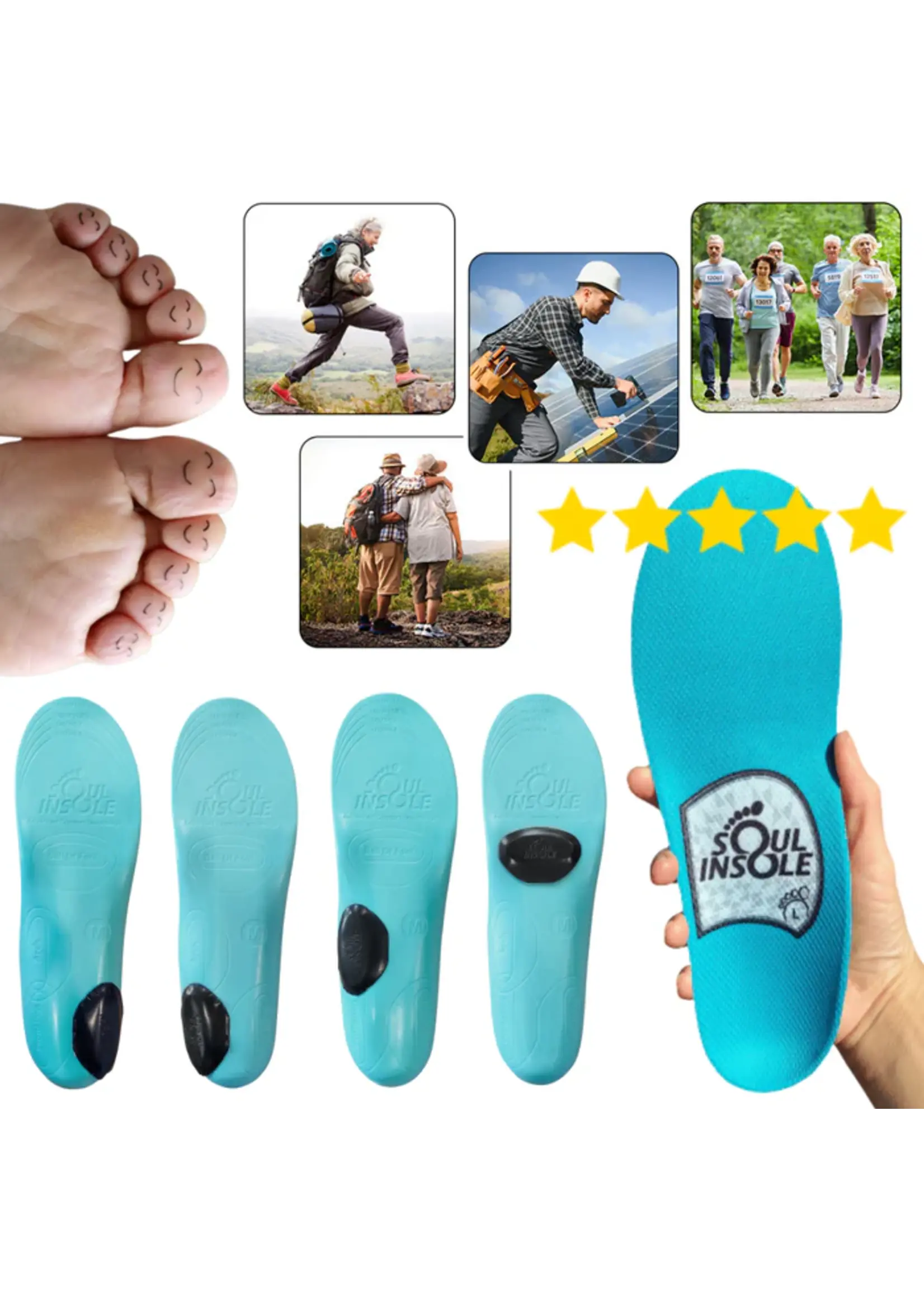 Soul Insole Full Length Orthotic Insole Cushion+Support
