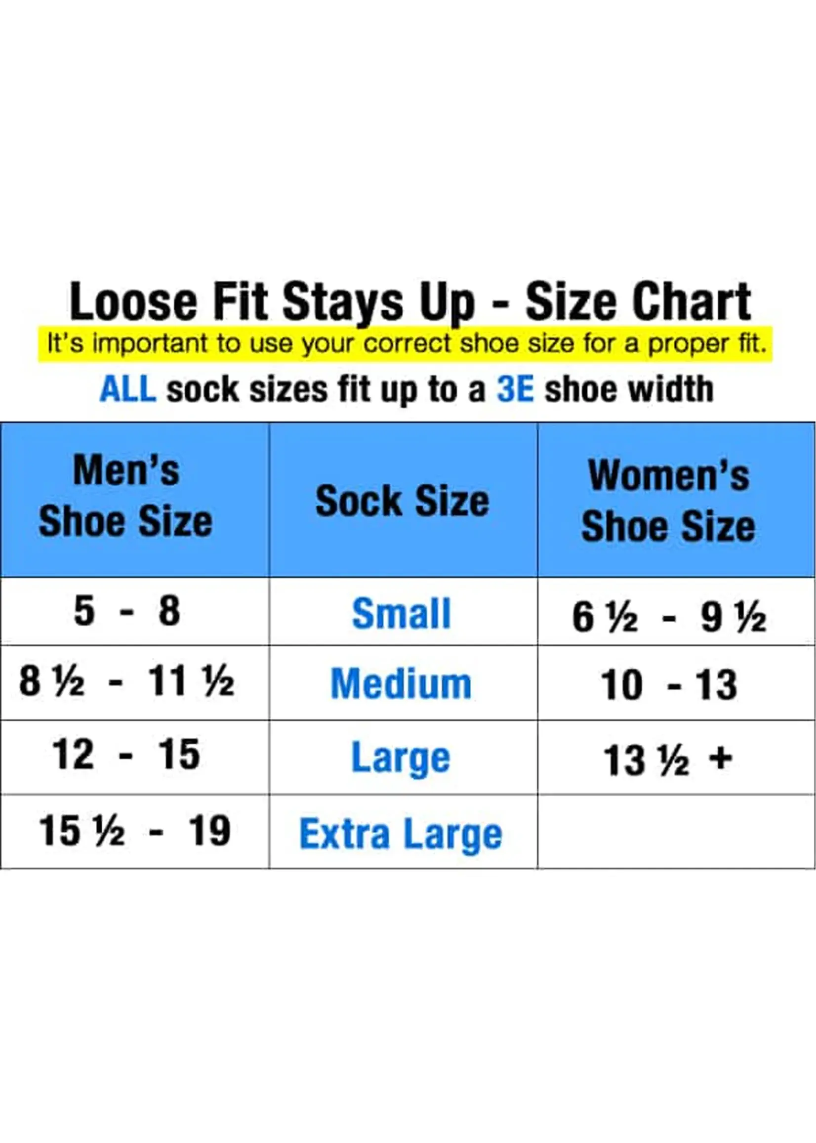 Extra Wide Sock Company Extra Wide 6100 Comfort Fit Athletic  Crew Socks White Medium