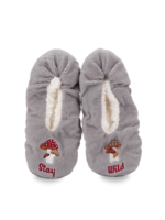 MeMoí Stay Wild Mushrooms Sherpa Lined Slippers (MZV0)
