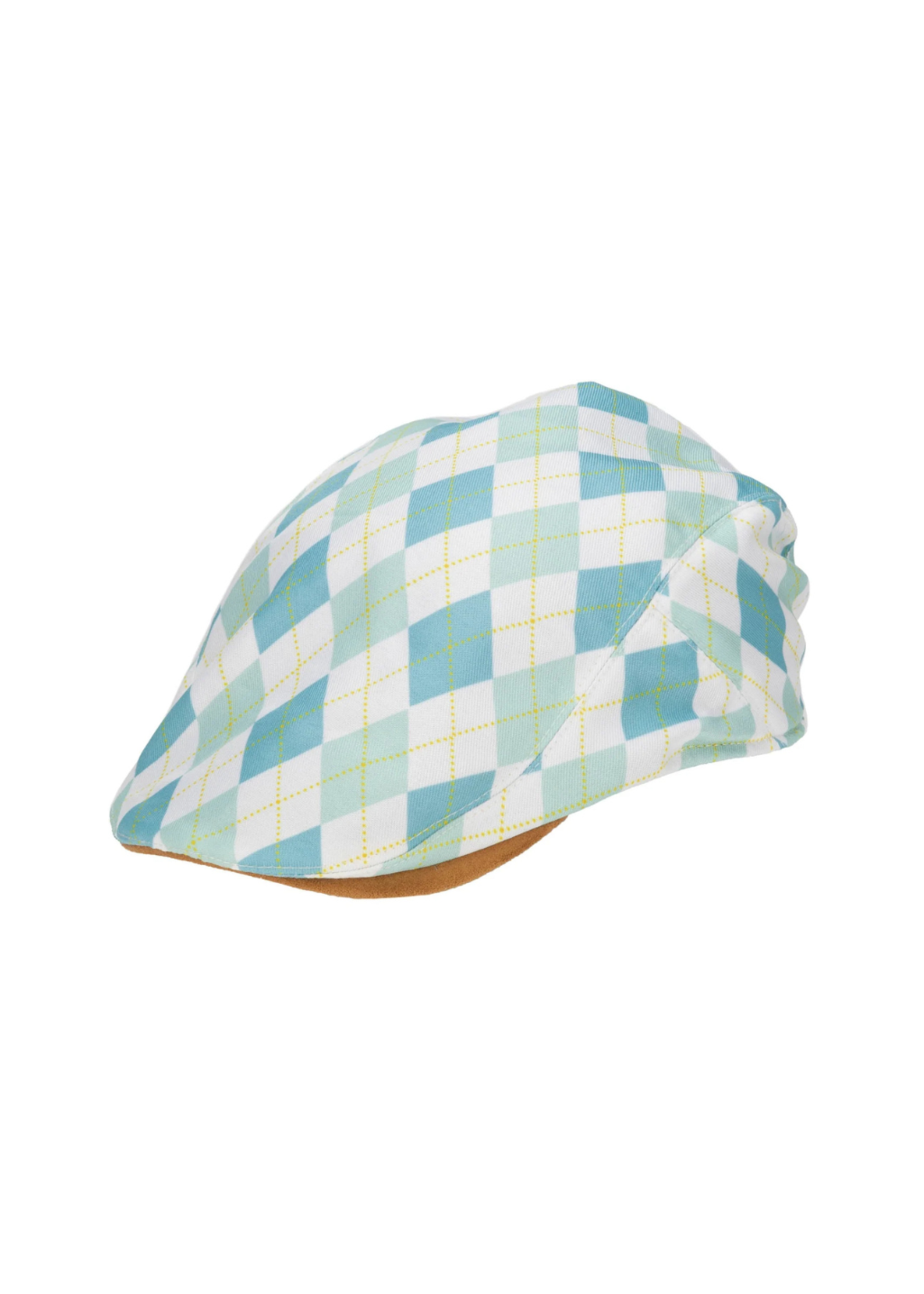 San Diego Hat Kids Cut and Sew Drivers Cap with Plaid Golf Print and Faux Suede Brim