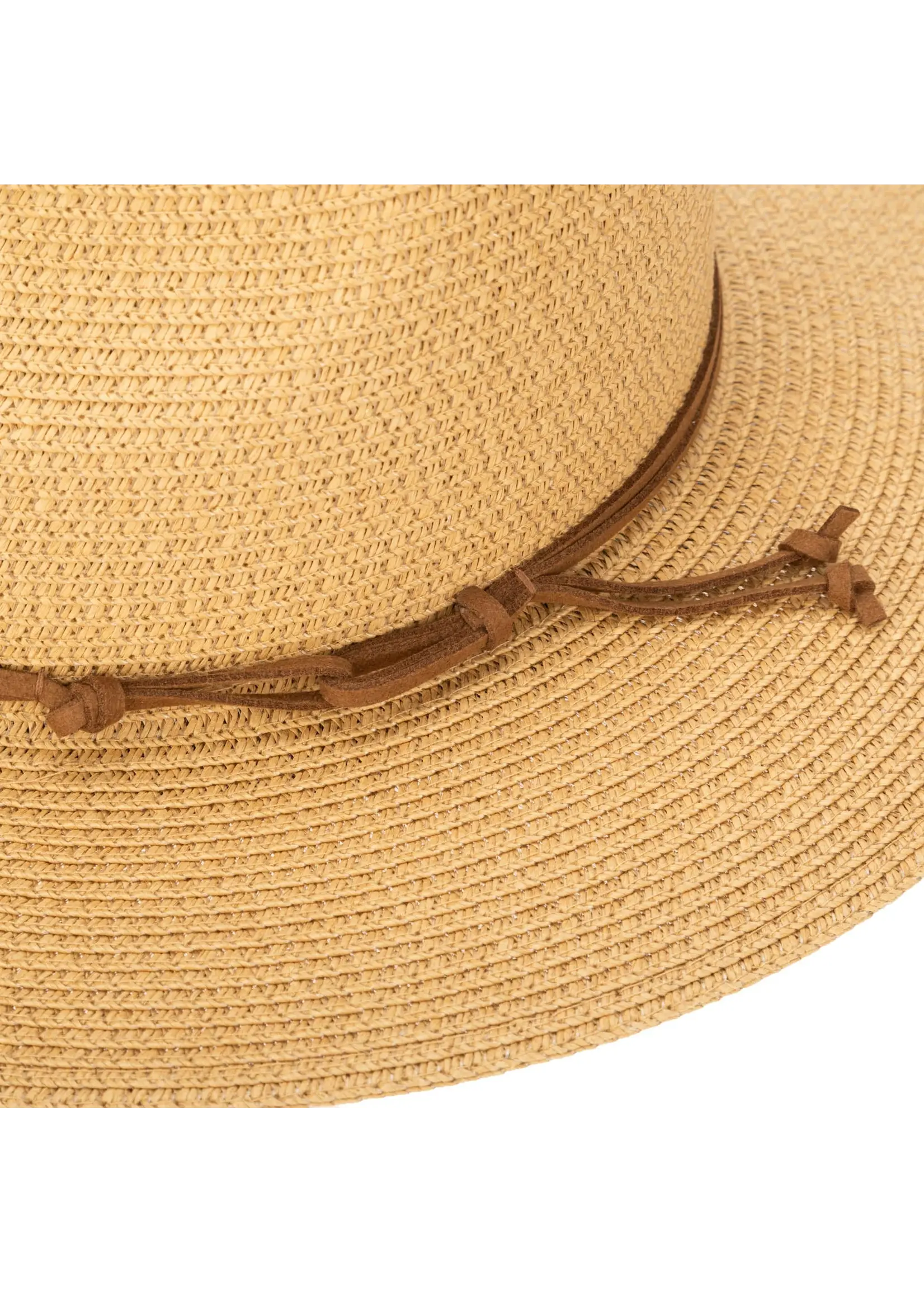San Diego Hat Paperbraid Fedora With Faux Suede Looped Band