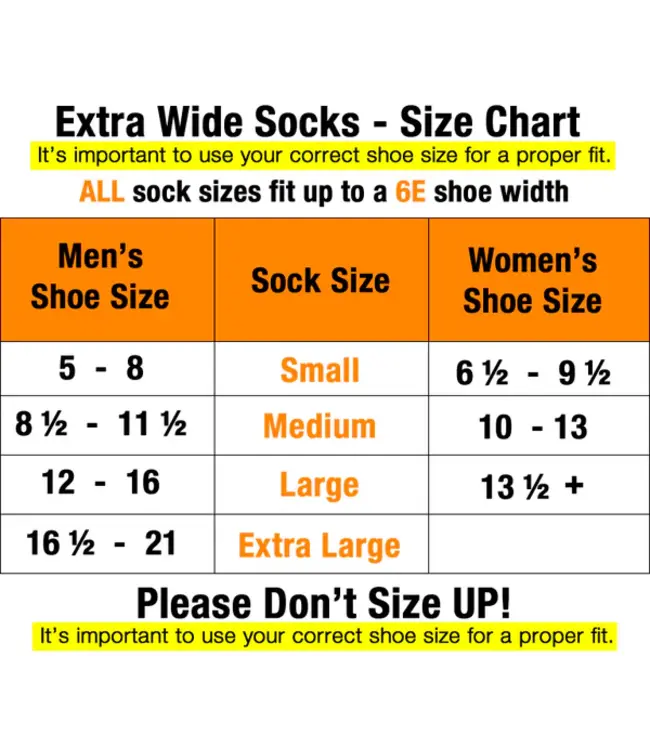 Extra Wide Sock Company Medical Sock Crew Leng Inverted Toe Tan Seam Small