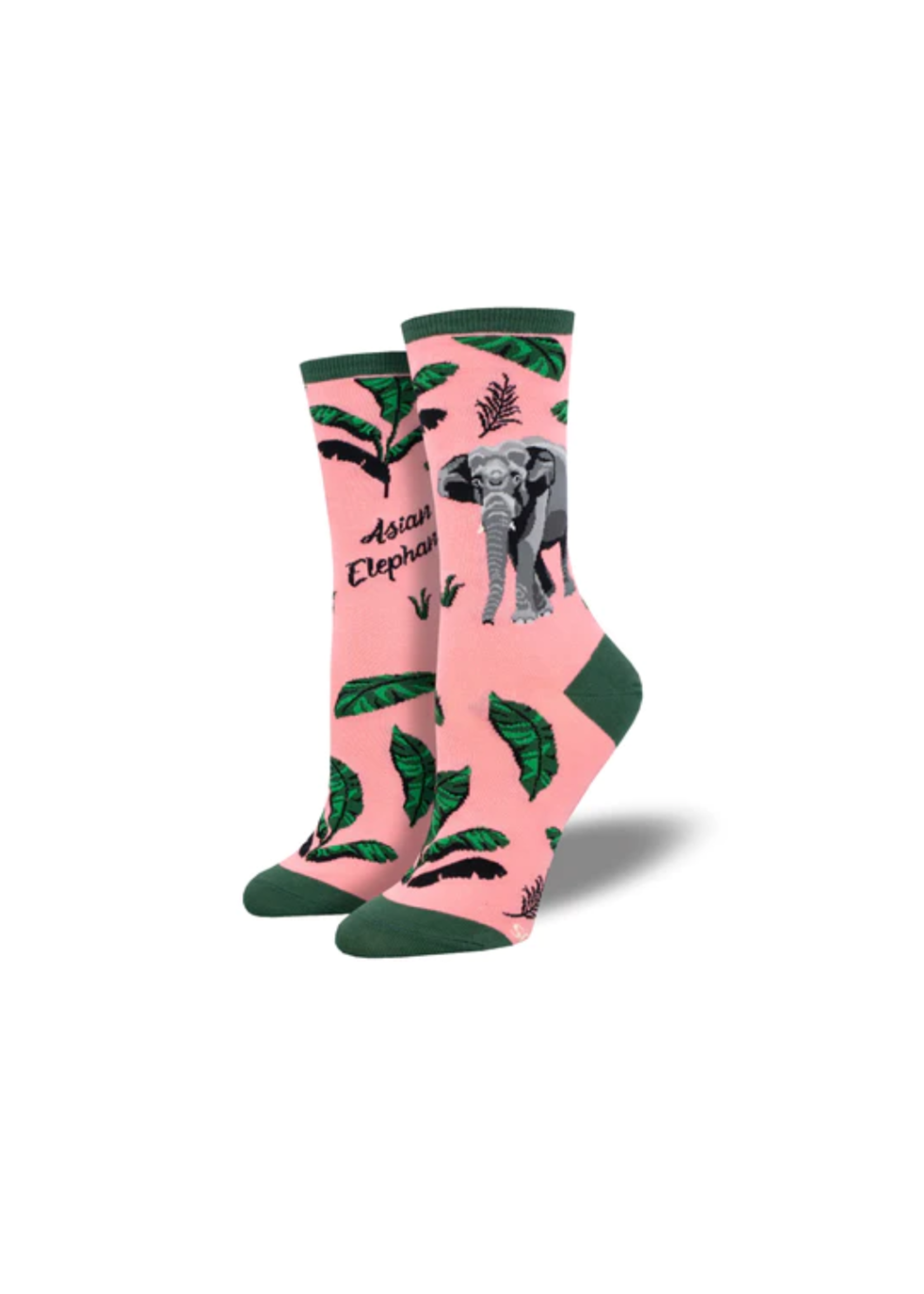 Socksmith Graphic Cotton Crew Wnc3183 Asian Elephant