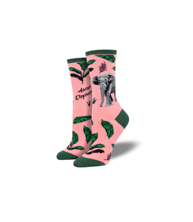 Socksmith Graphic Cotton Crew Wnc3183 Asian Elephant
