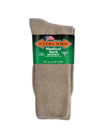 Extra Wide Sock Company Medical Sock Crew Leng Inverted Toe Seam Tan Large