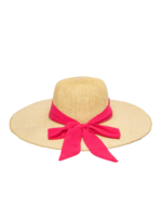 San Diego Hat PBL3096 Women's Woven Paper Floppy W/ Scarf Bow Trim