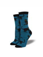 Socksmith Bamboo Crew Wbn1913  Black Cat