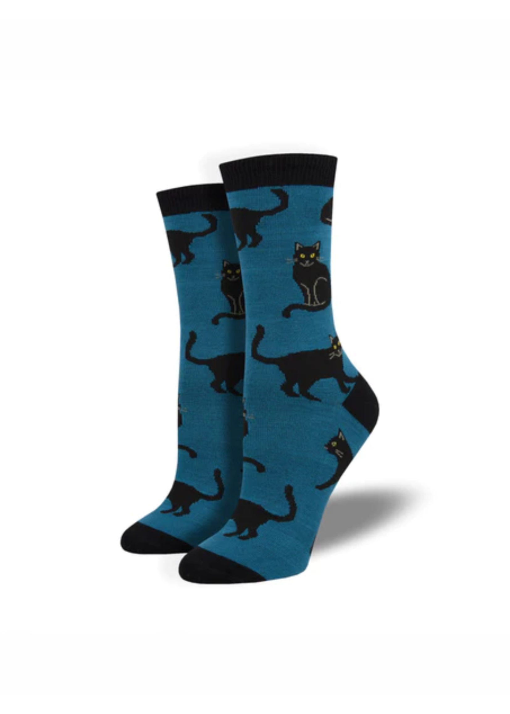 Socksmith Bamboo Crew Wbn1913  Black Cat