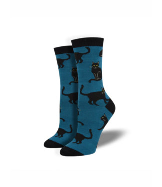 Socksmith Bamboo Crew Wbn1913  Black Cat
