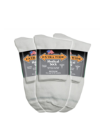 Extra Wide Sock Company Inverted Toe Seam Medical Sock  Med white crew  #5850