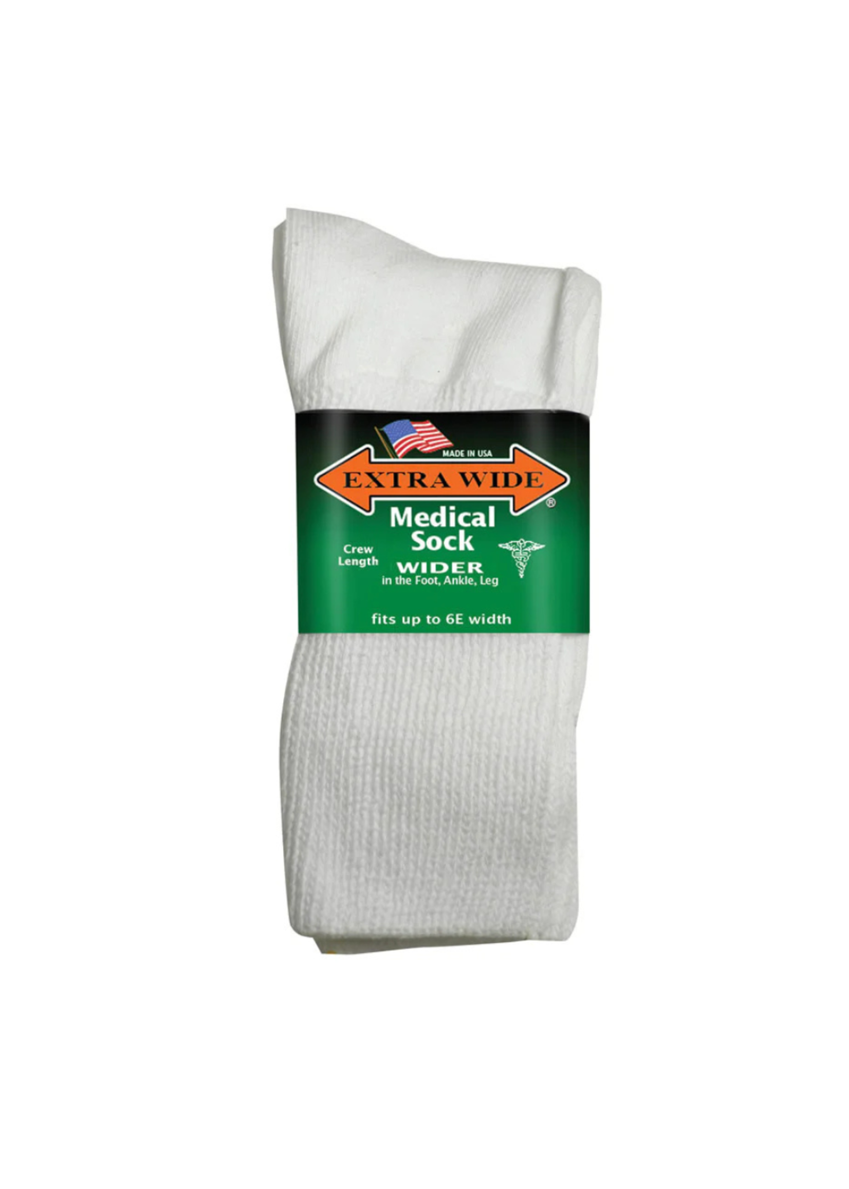 Extra Wide Sock Company Extra Wide 6950 Medical Socks Crew Leng White Large