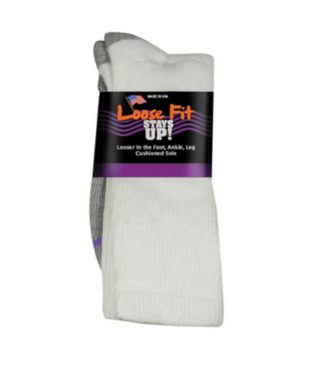 Extra Wide Sock Company LFSU Crew 770 White Small