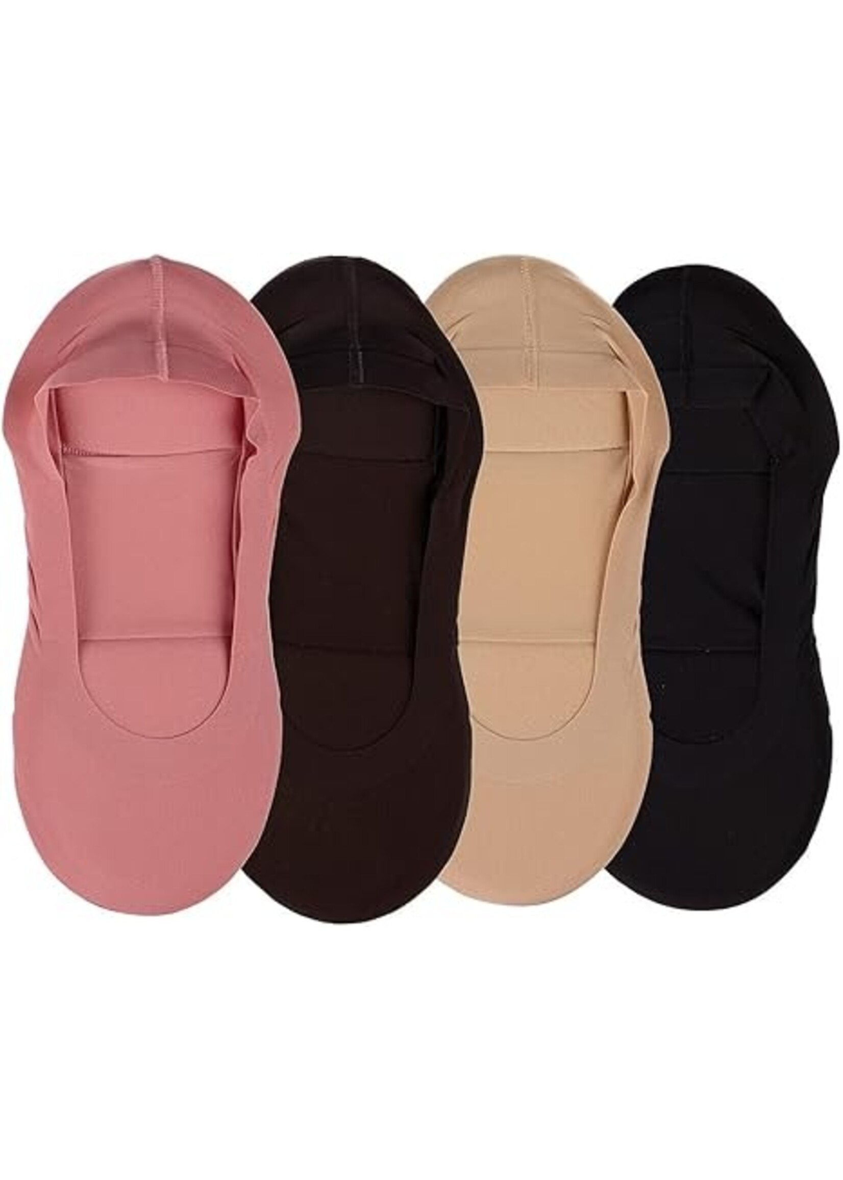 MeMoí 4 Pairs Cushioned Fine Edge No Show SockLiner MP044