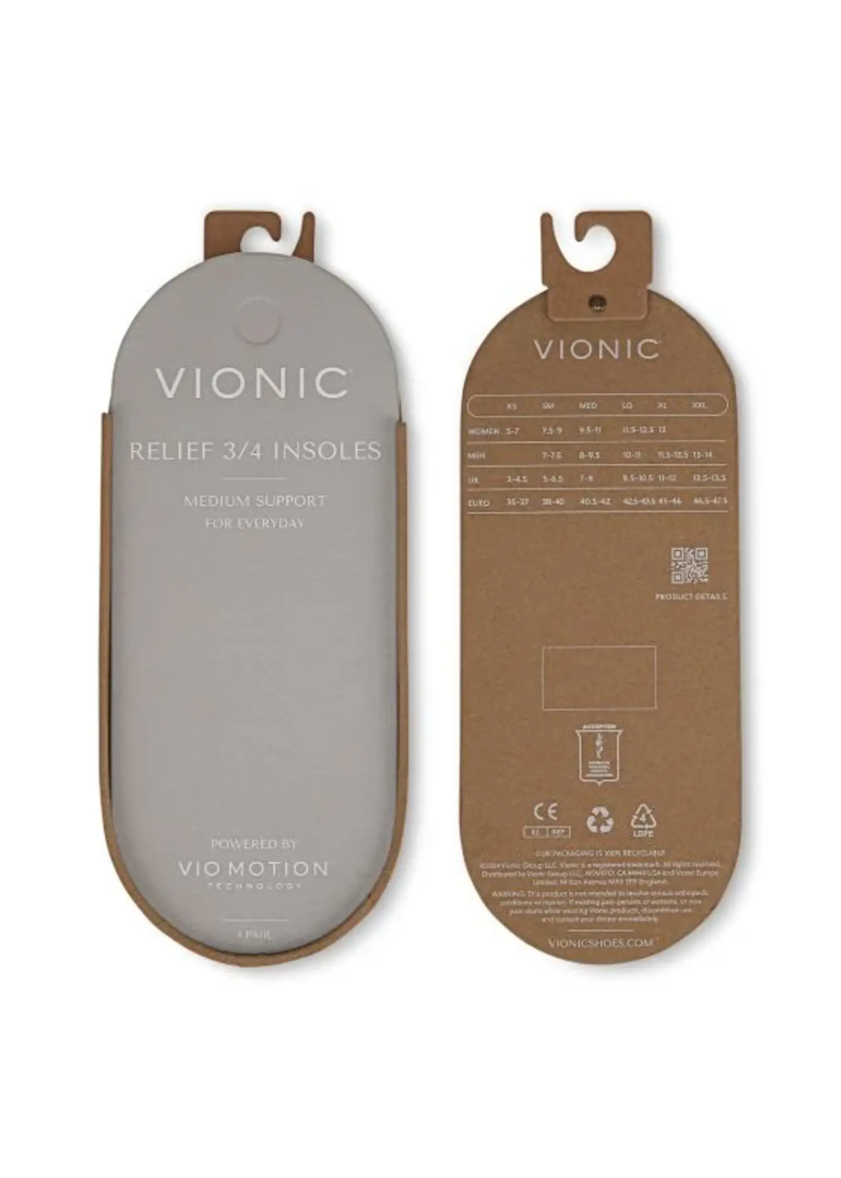 Vionic Relief 3/4 Insoles Medium Support Unisex