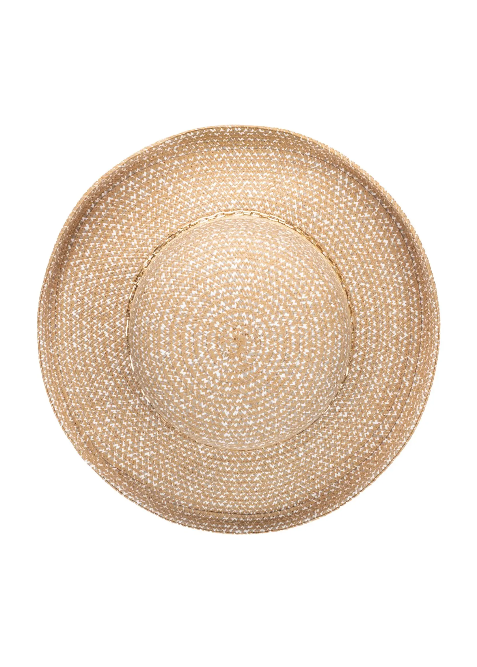 San Diego Hat Cora - Women's Ultrabraid Turned Up Kettle Brim with Gold Chain Trim UBM6832