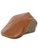 San Diego Hat Leather Driver with Herringbone Side Panels CTH9080 Men