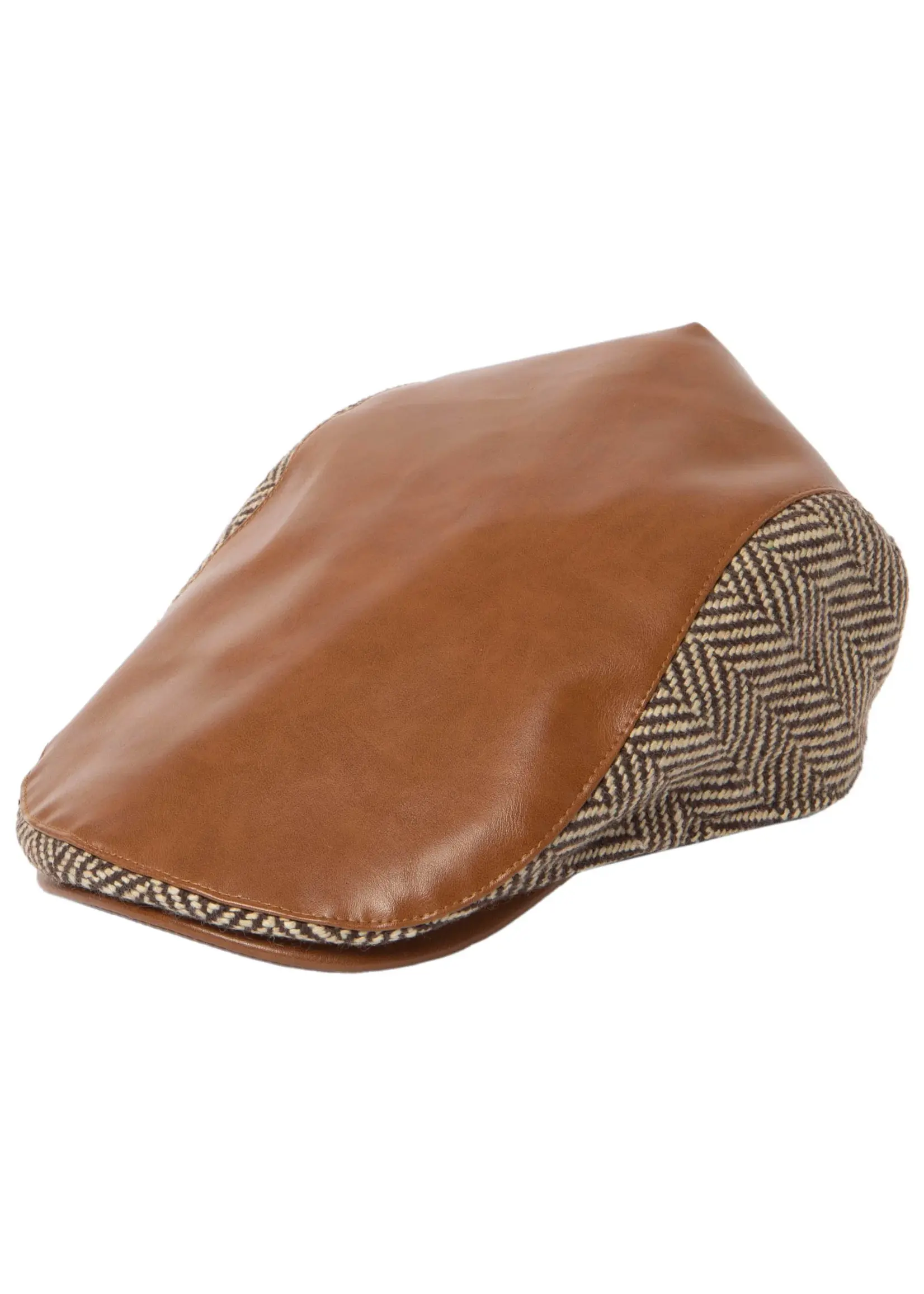 San Diego Hat Leather Driver with Herringbone Side Panels  CTH9080 Men