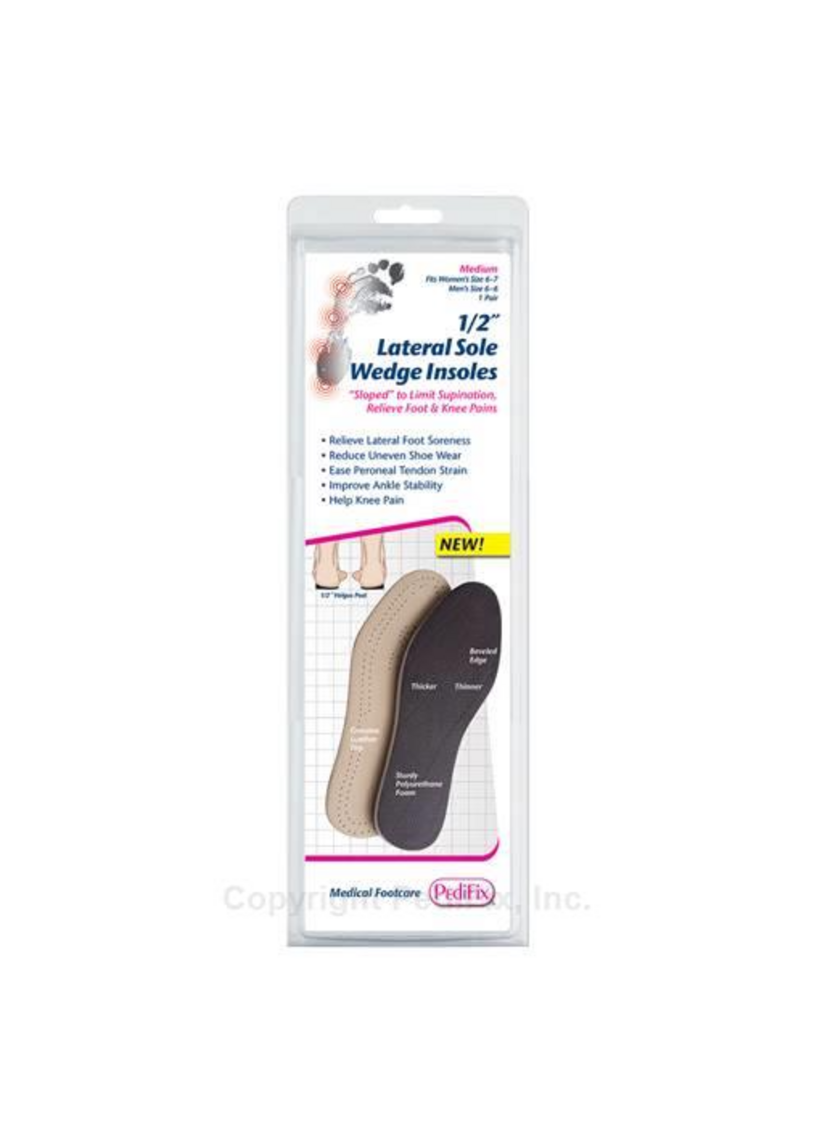 Pedifix P231 1/2 Lateral Sole Wedge Insoles