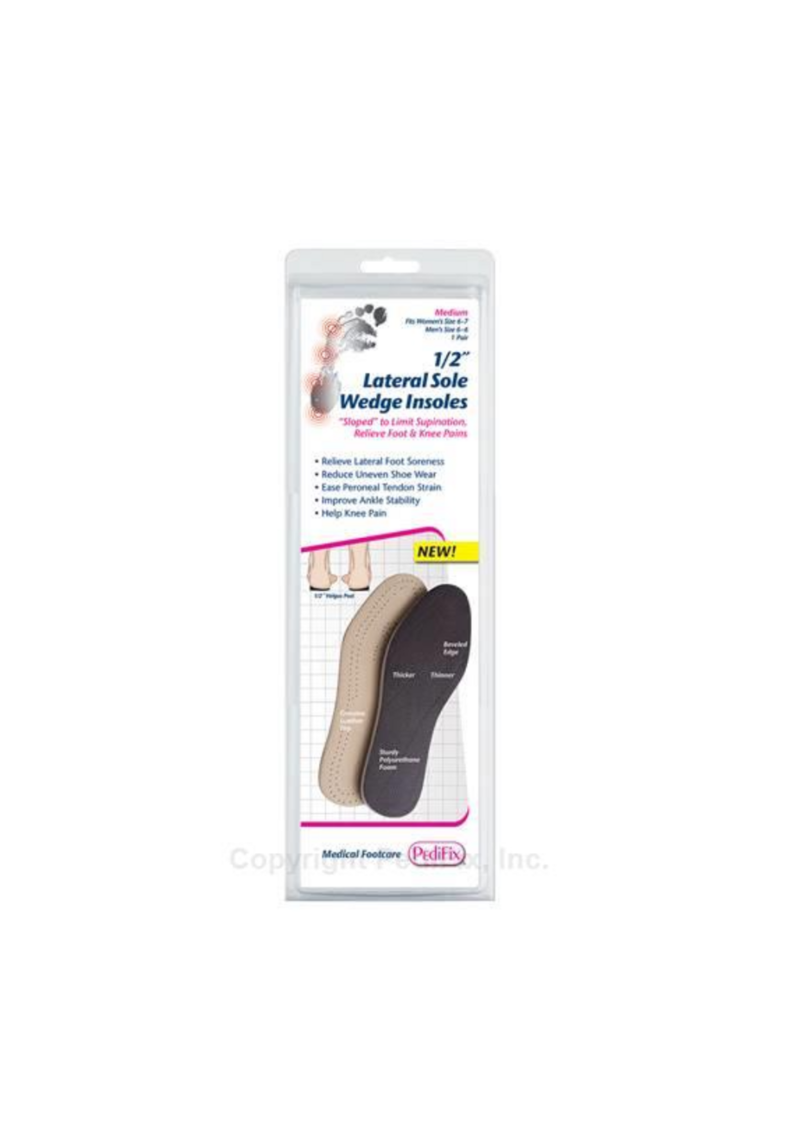 Pedifix P231 1/2 Lateral Sole Wedge Insoles
