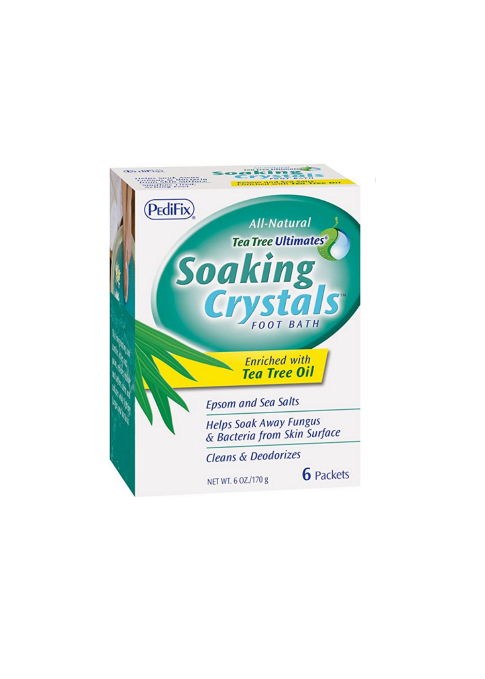 Pedifix 6pck Tea Tree Oil Soaking Crystals Foot Bath