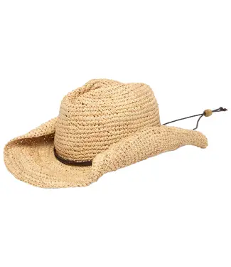 San Diego Hat RHC1091Womens Crotchet Raffia Cattleman’s  Crease Cowboy