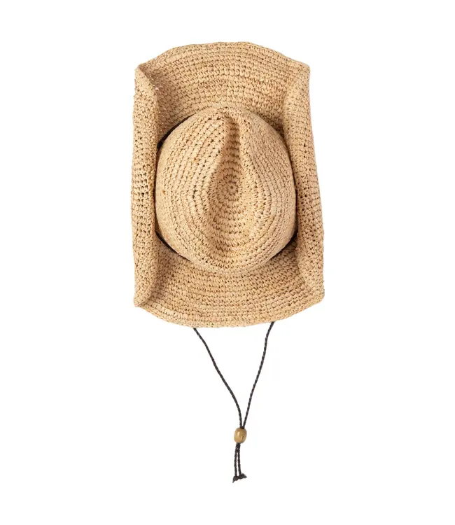 San Diego Hat RHC1091Womens Crotchet Raffia Cattleman’s  Crease Cowboy