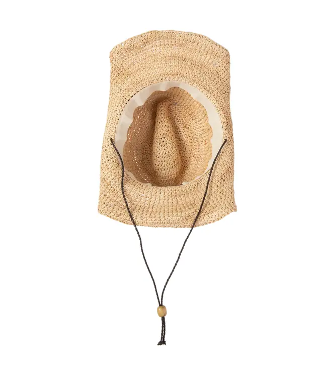 San Diego Hat RHC1091Womens Crotchet Raffia Cattleman’s  Crease Cowboy