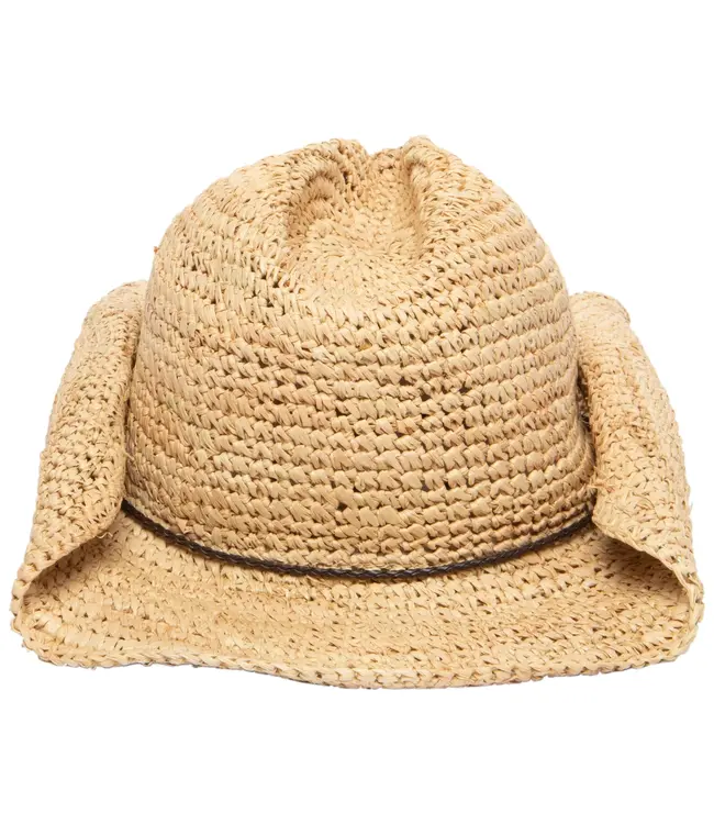 San Diego Hat RHC1091Womens Crotchet Raffia Cattleman’s  Crease Cowboy