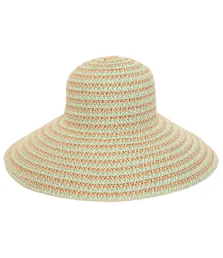 San Diego Hat UBL6842 Brisa Womens Mixed Paperbraid And Ribbon Round Crown