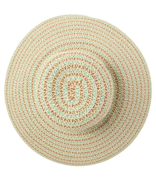 San Diego Hat UBL6842 Brisa Womens Mixed Paperbraid And Ribbon Round Crown