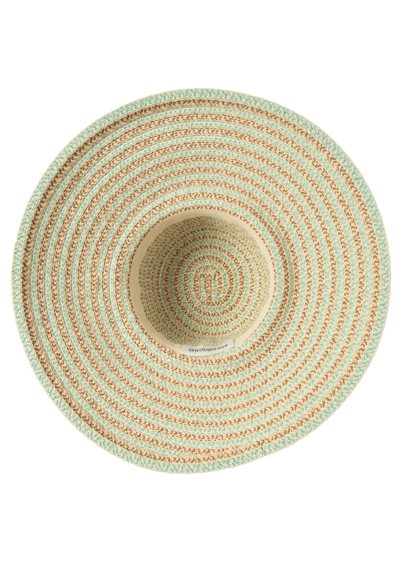 San Diego Hat UBL6842 Brisa Womens Mixed Paperbraid And Ribbon Round Crown