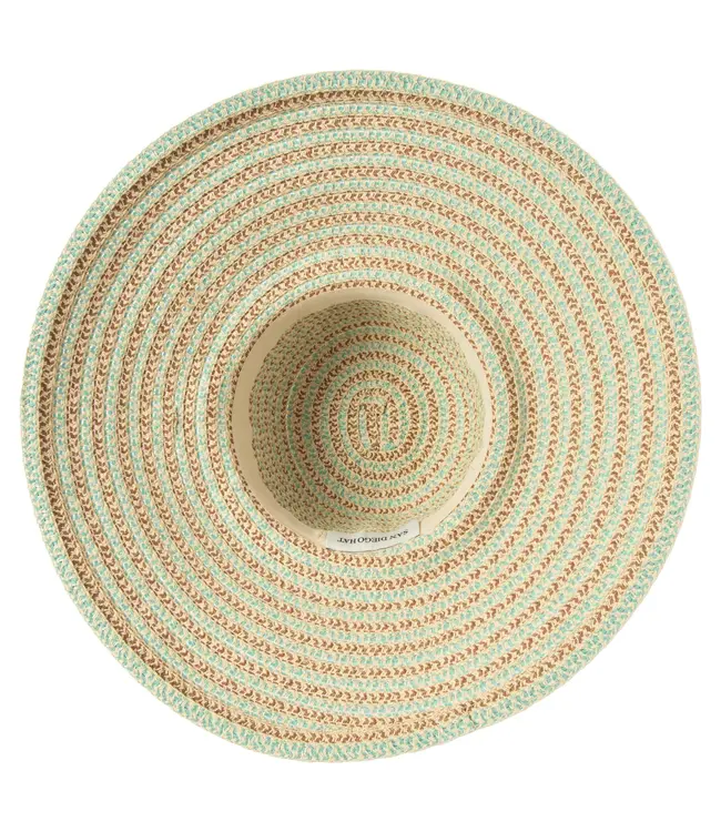 San Diego Hat UBL6842 Brisa Womens Mixed Paperbraid And Ribbon Round Crown