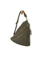 Joy Susan L8184 Brushed Peyton Double Zip Convertible Sling Backpack