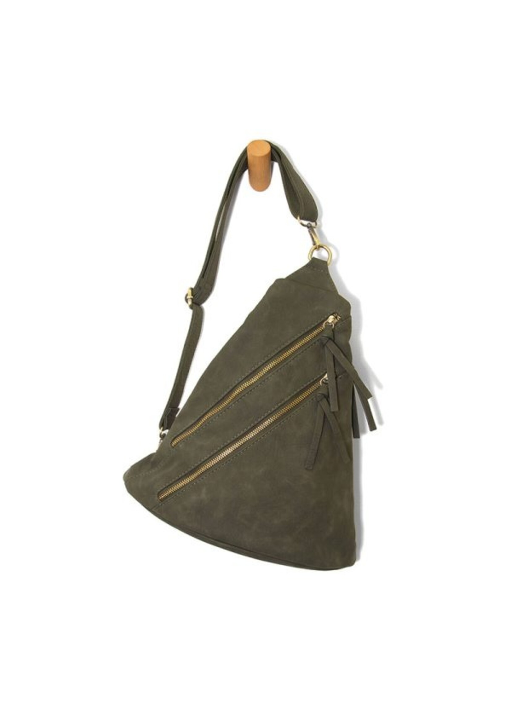 Joy Susan L8184 Brushed Peyton Double Zip Convertible Sling Backpack