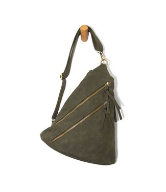 Joy Susan L8184 Brushed Peyton Double Zip Convertible Sling Backpack