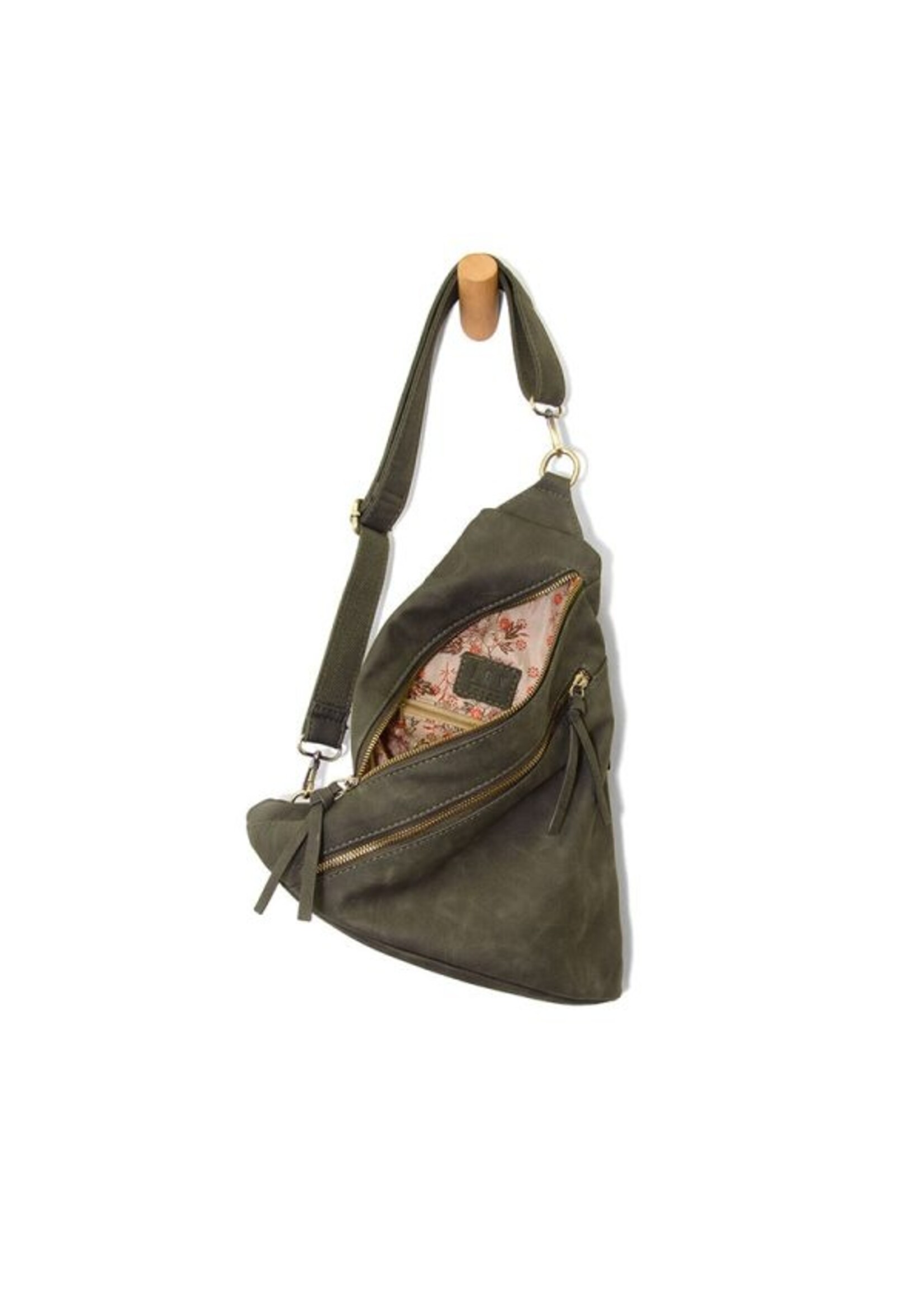 Joy Susan L8184 Brushed Peyton Double Zip Convertible Sling Backpack