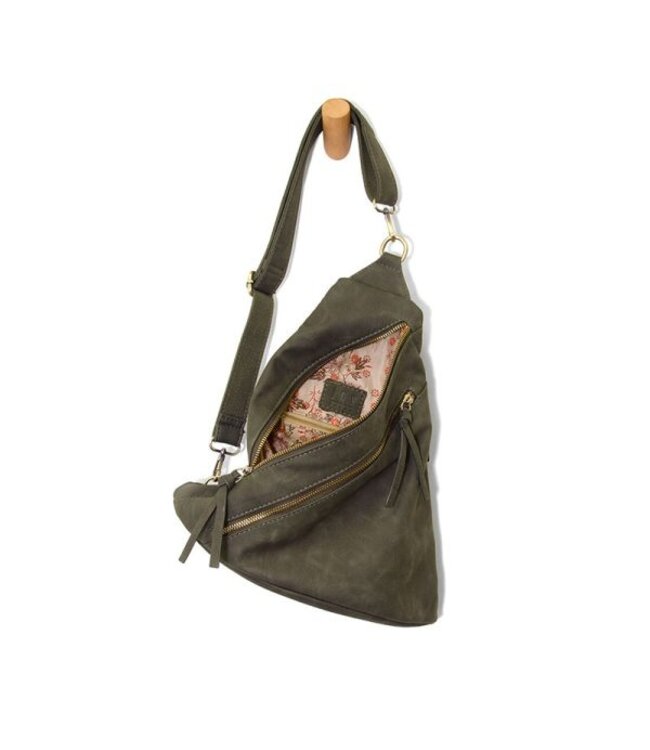 Joy Susan L8184 Brushed Peyton Double Zip Convertible Sling Backpack