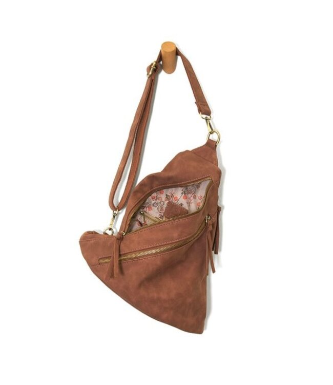 Joy Susan L8184 Brushed Peyton Double Zip Convertible Sling Backpack