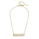 Genuine Freshwater Pearls on Gold Bar Necklace