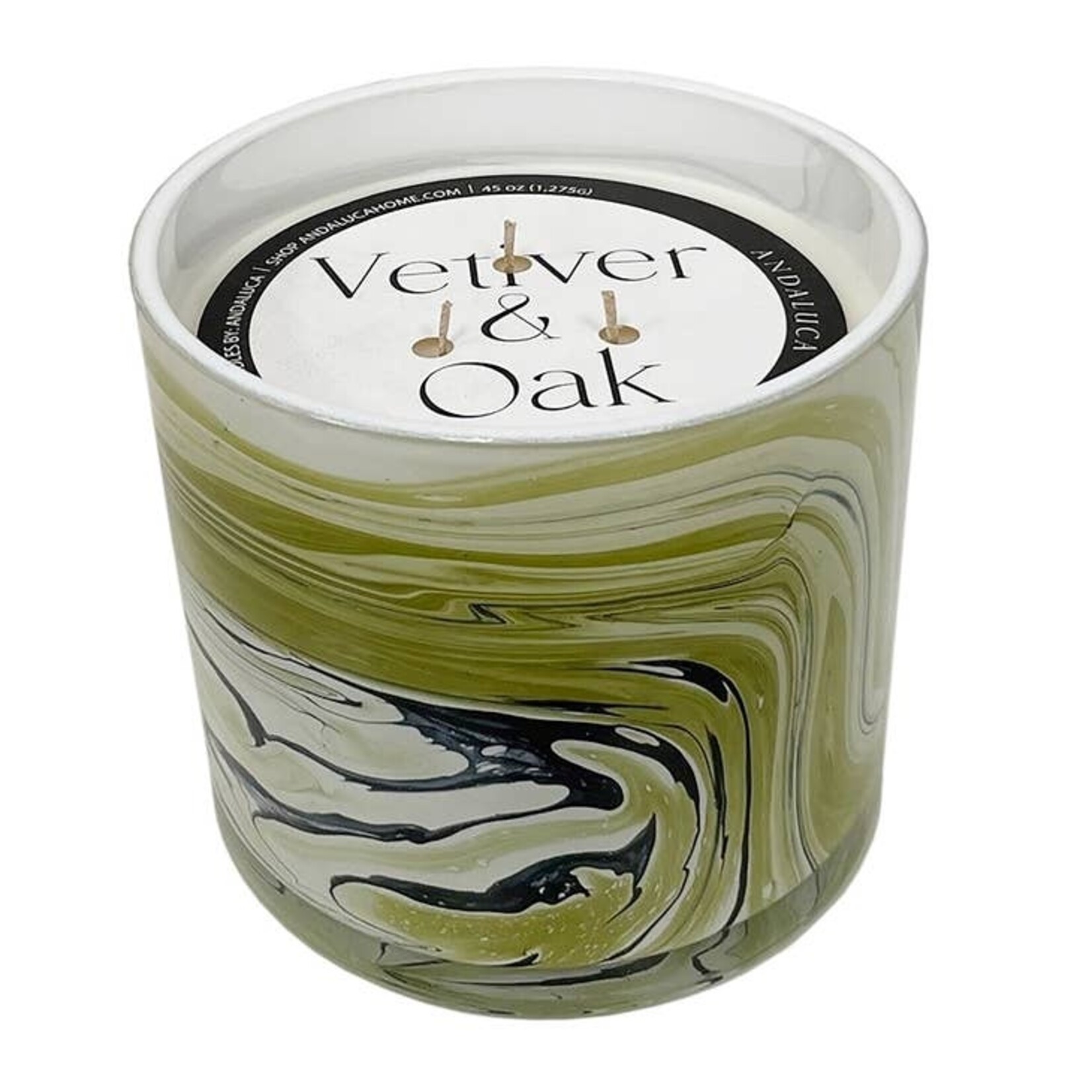 Jumbo Vetiver & Oak 45 oz. Swirl Glass Candle