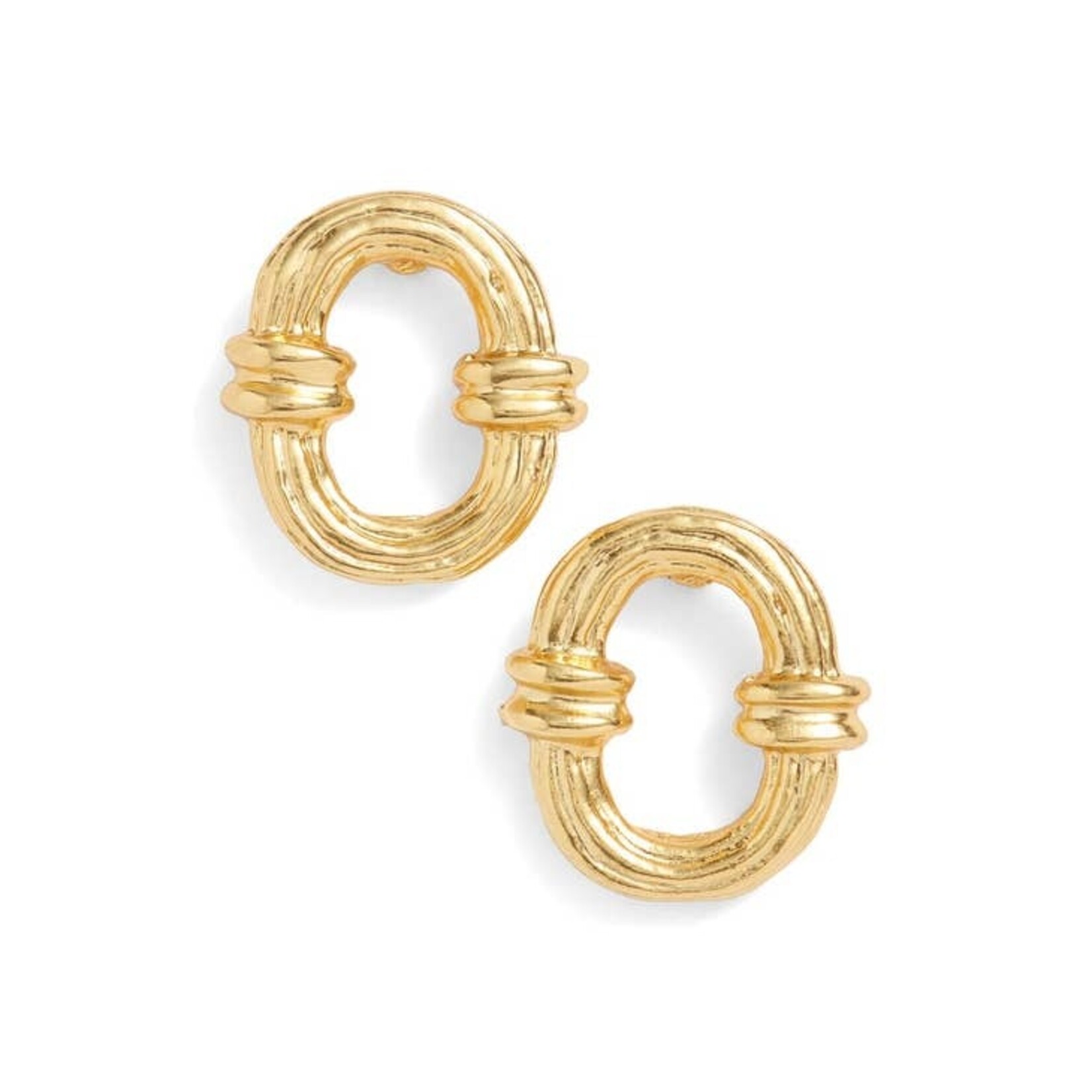 Karine Sultan - Etched Link Stud Earring