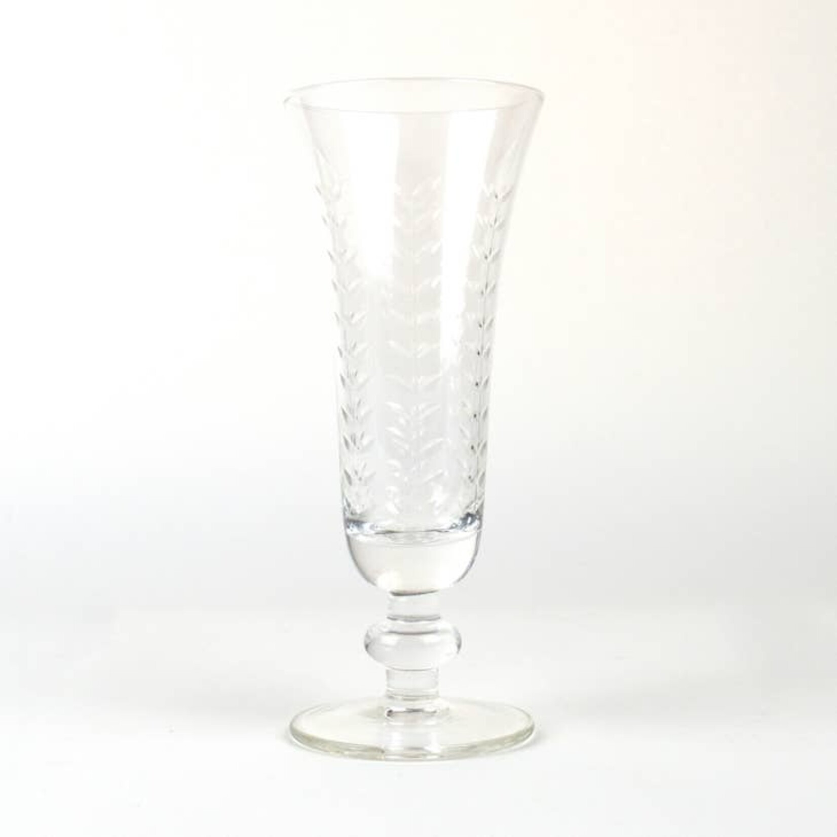 Clear Etched Champagne Glass