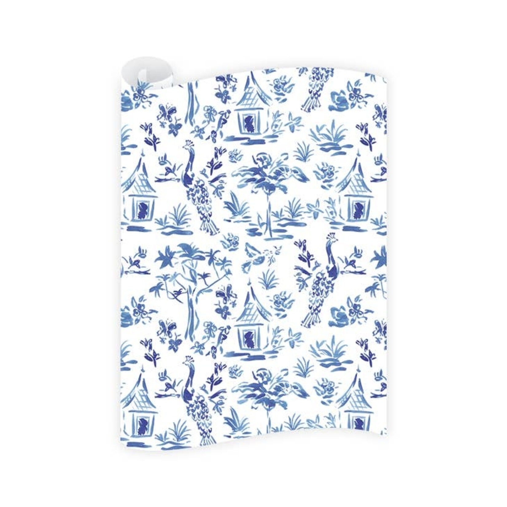 Blue Toile Wrapping Paper Roll