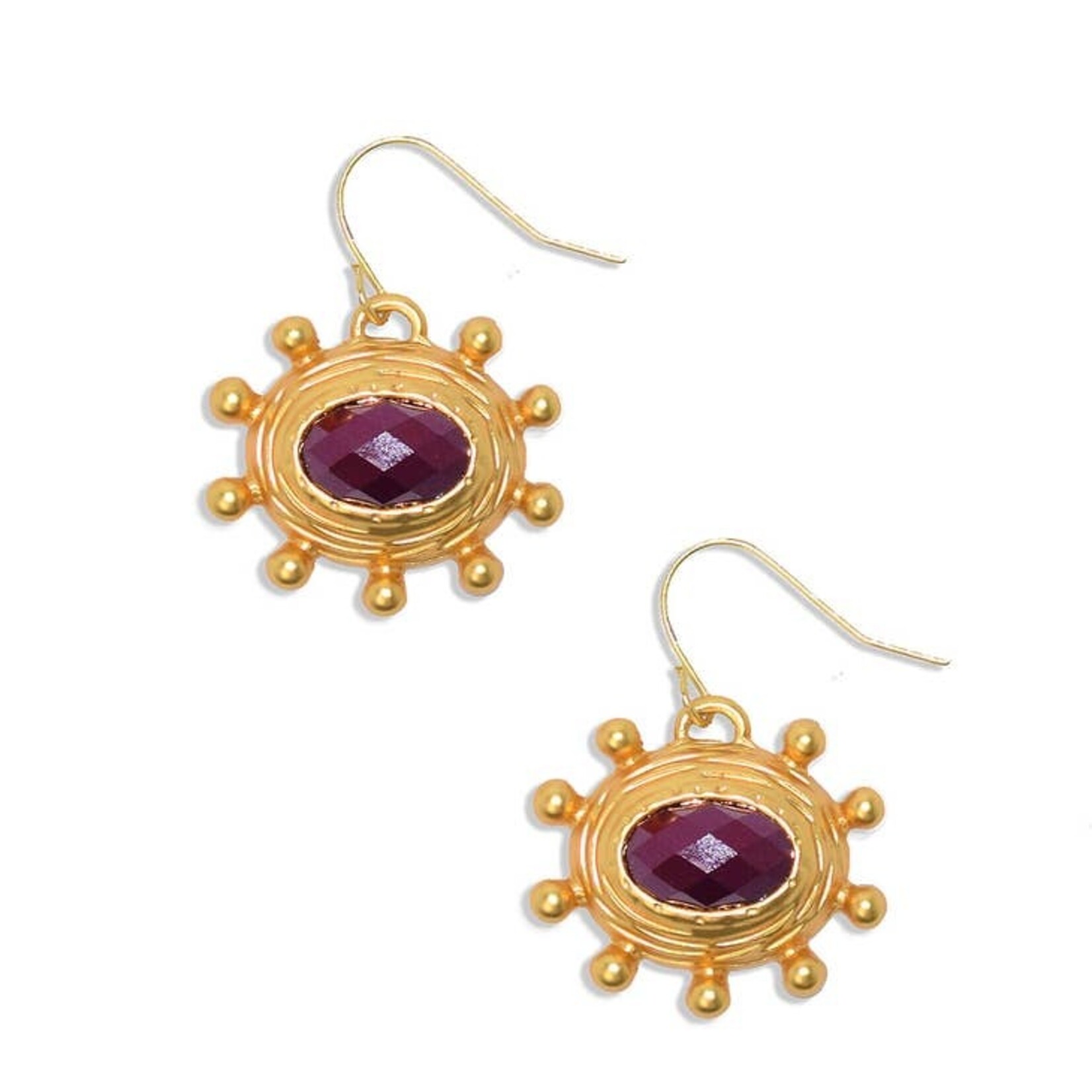 Karine Sultan - Burgundy Dangle Earrings