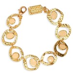 Karine Sultan - Cut Out Link Layering Bracelet in Beige Enamel